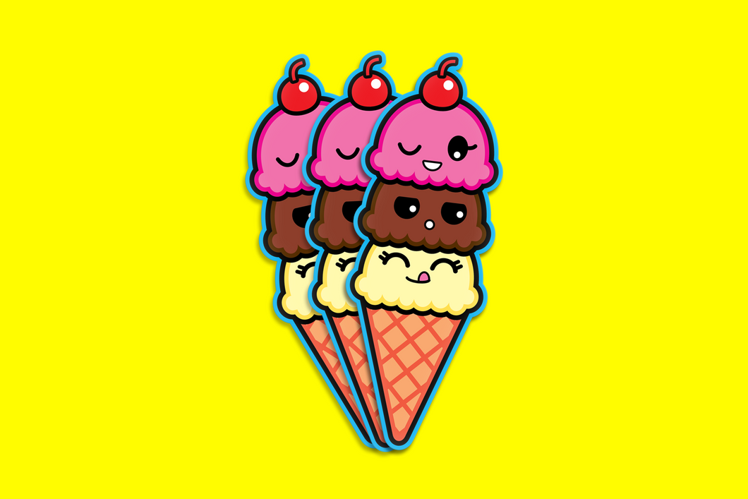 Neapolitan Friendzy [Bordered] Sticker