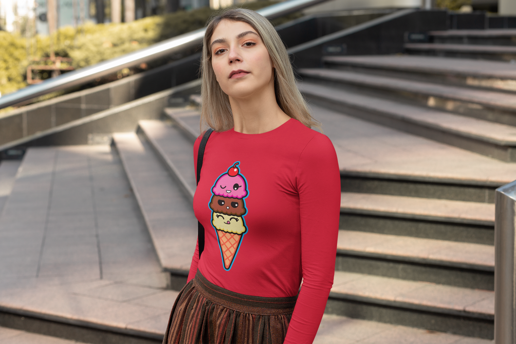 Neapolitan Friendzy [Border] Unisex Long Sleeve Tee