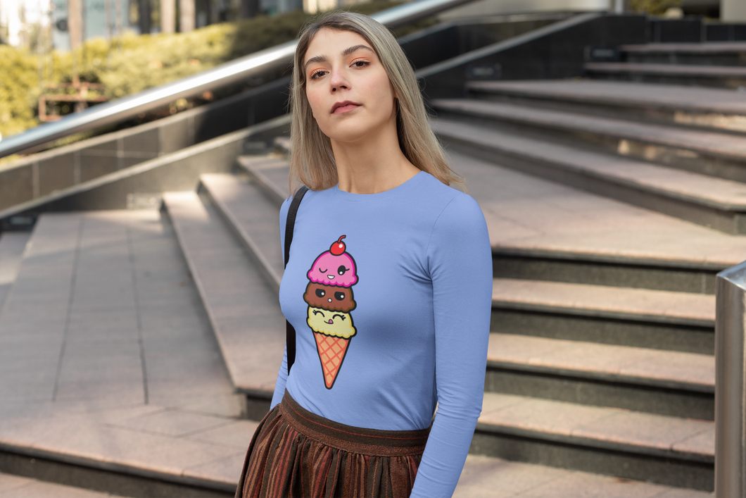 Neapolitan Friendzy [Borderless] Unisex Long Sleeve Tee